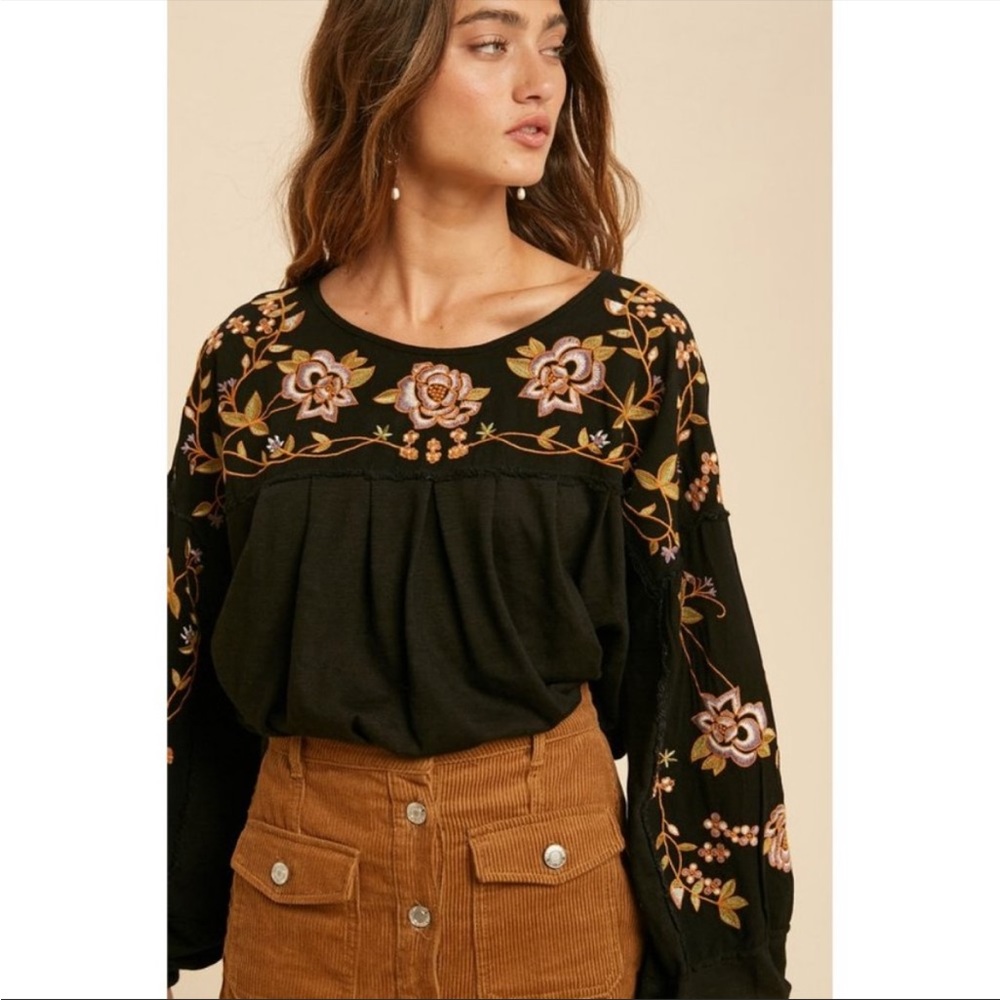 Gorgeous embroidered floral top !